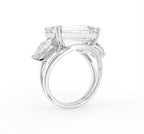18K Trilogy Emerald Diamond Ring — 3D VIEW
