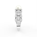 18K Pearl Diamond Ring — SIDE