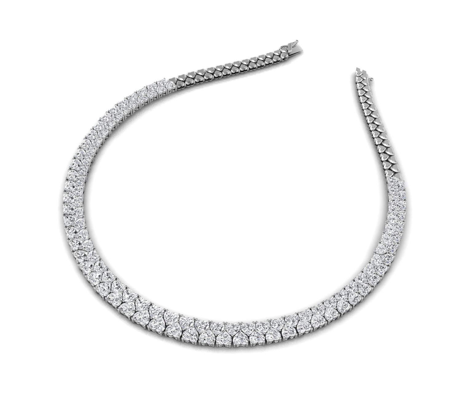 vimg:FJ5627|vimg:FJ5630|18K Graduated Diamond Necklace — 3D VIEW