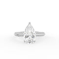 18K Solitaire Pear Diamond Engagement Ring — TOP