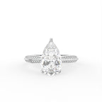 18K Solitaire Pear Diamond Engagement Ring — TOP