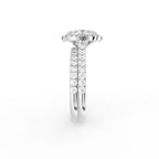 18K Halo Cushion Diamond Ring — SIDE