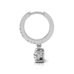18K Round Drop Diamond Earrings — SIDE VIEW