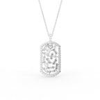 18K Dog Tag Diamond Pendant — FRONT