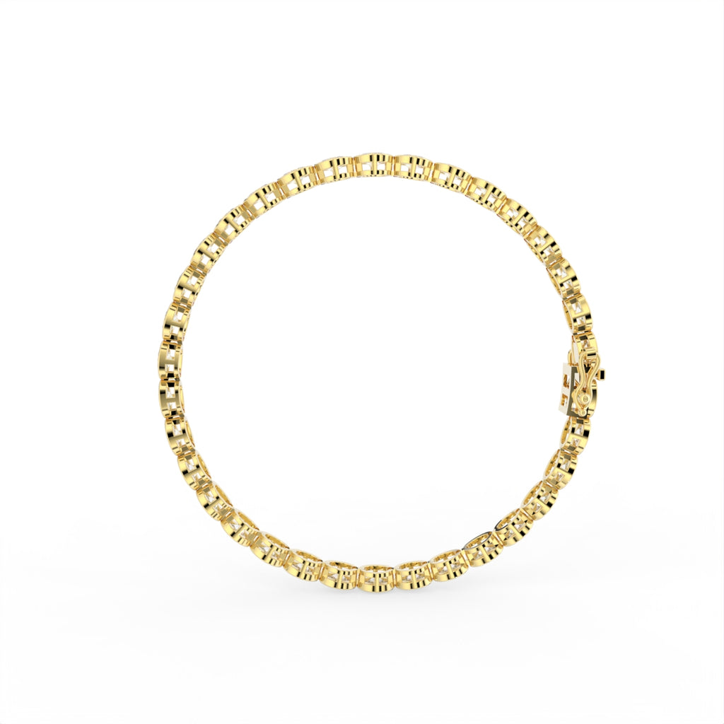 Sterling Silver Diamond Bracelet — FRONT/BACK