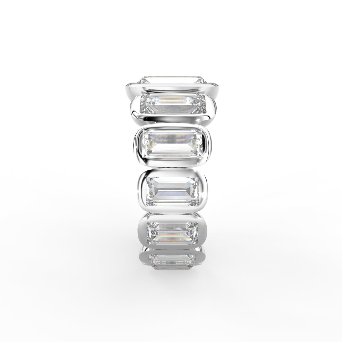 18K White Gold Bespoke Baguette Diamond Ring — SIDE