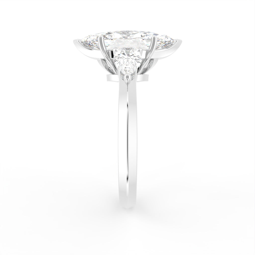 vimg:Z00213|18K White Gold Trilogy Marquise Diamond Ring — SIDE