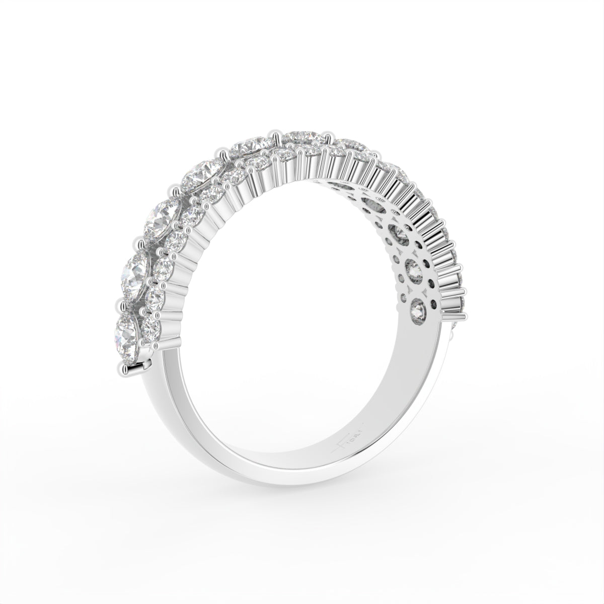 18K Rose Gold Eternity Round Diamond Ring — 3D VIEW