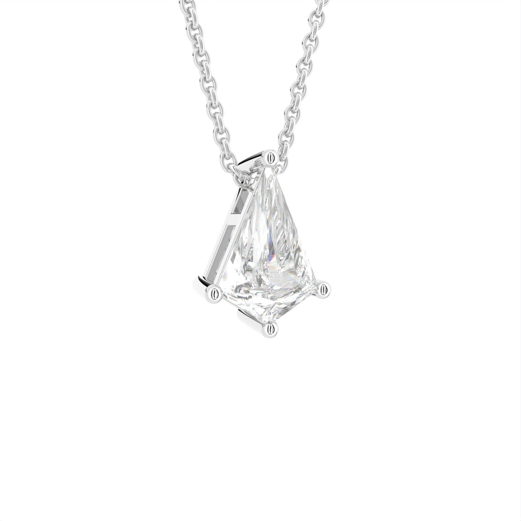 18K Solitaire Fancy Cut Diamond Pendant — 3D VIEW