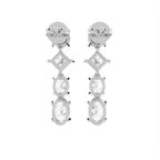 18K Round Diamond Drop Earrings — BACK
