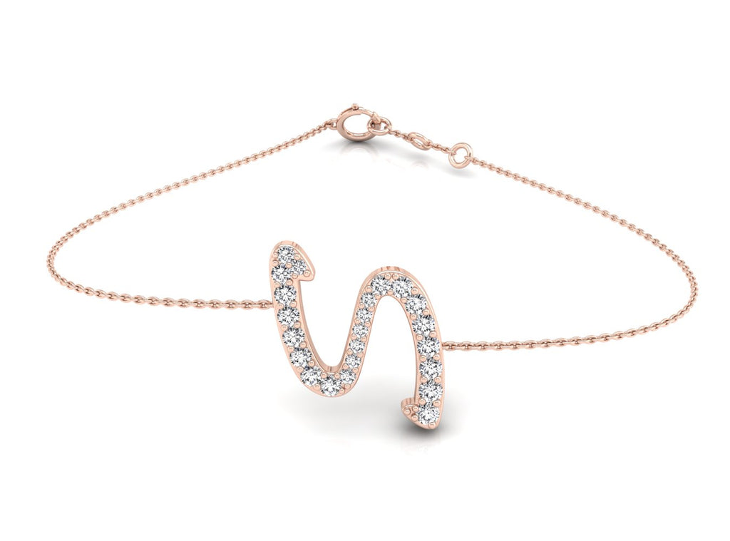 18K Alphabet Diamond Bracelet — TOP