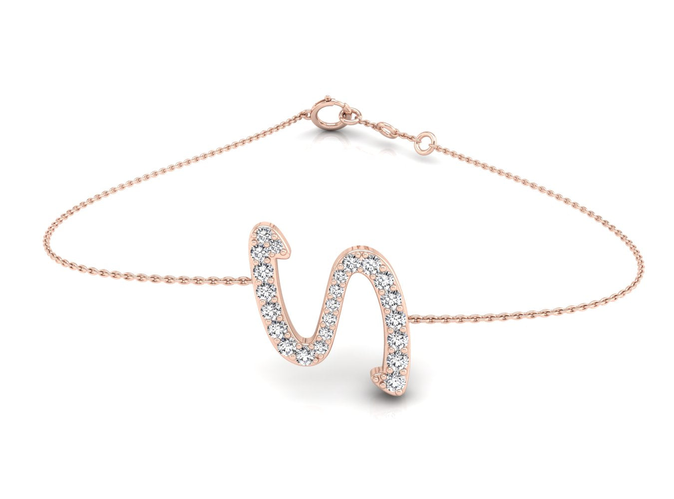 18K Alphabet Diamond Bracelet — TOP