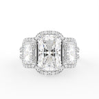 18K White Gold Halo Diamond Engagement Ring — TOP