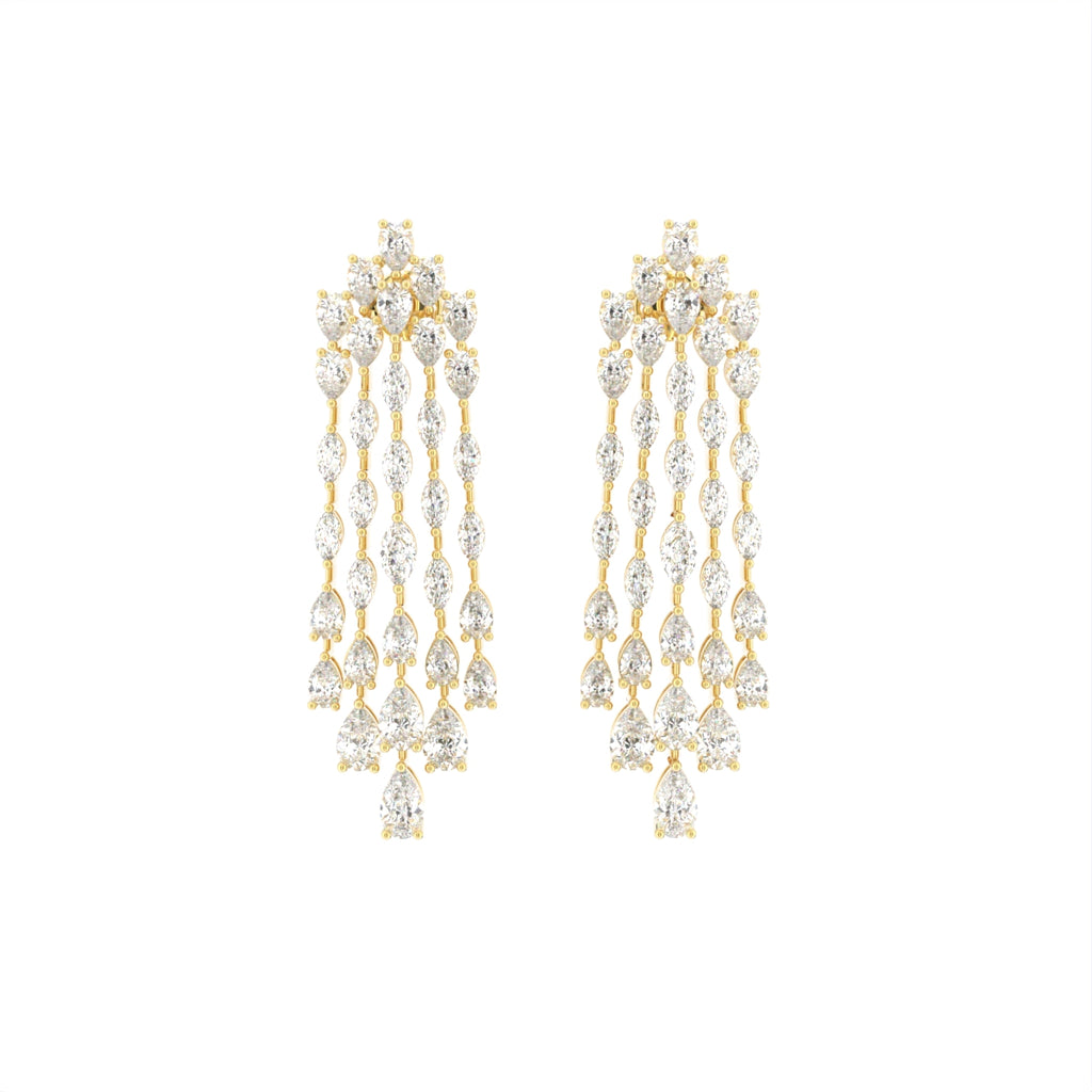 18K Marquise Diamond Drop Earrings — TOP