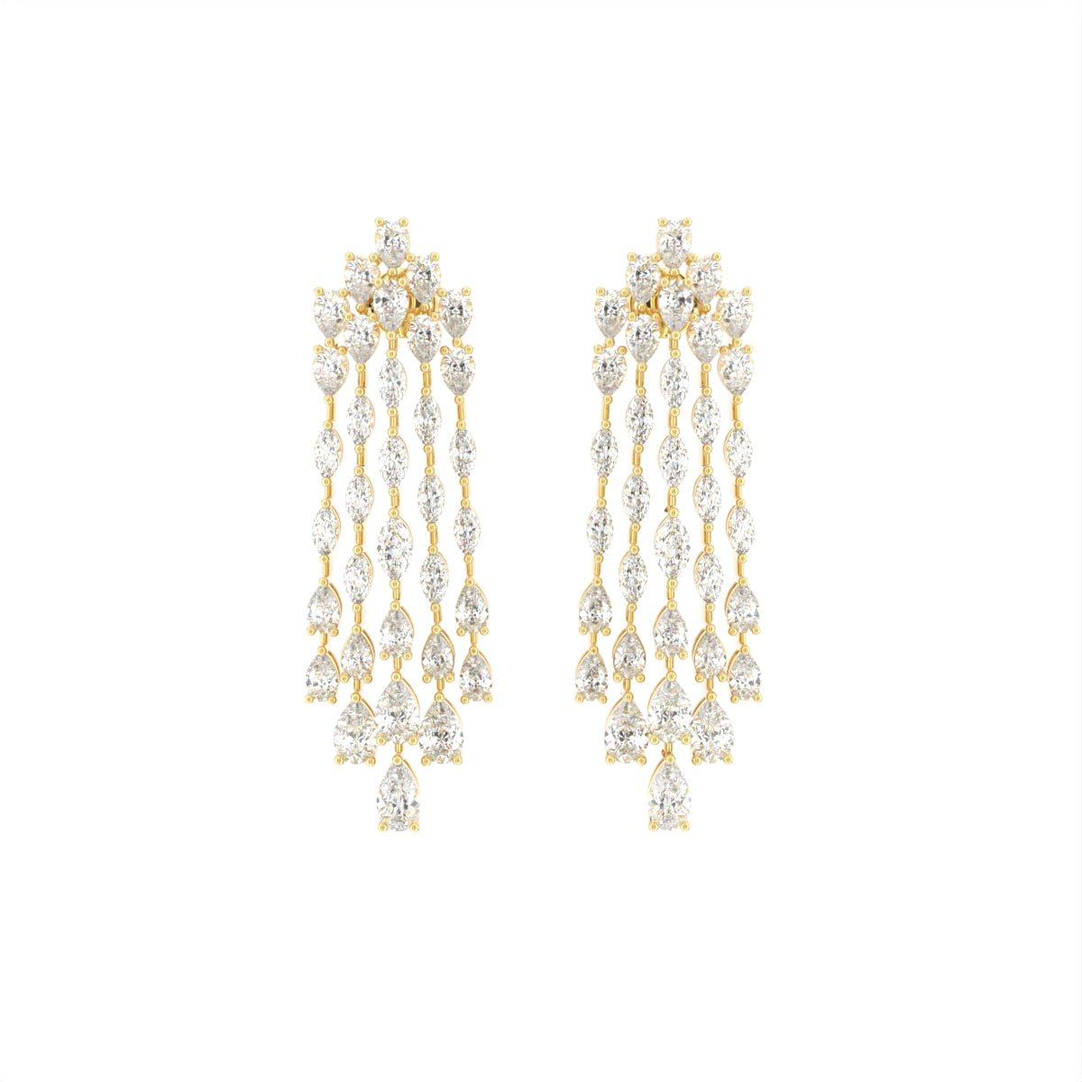 18K Marquise Diamond Drop Earrings — TOP