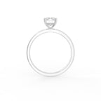 18K Solitaire Emerald Cut Diamond Engagement Ring — FRONT