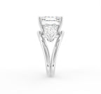 18K Trilogy Emerald Diamond Ring — SIDE