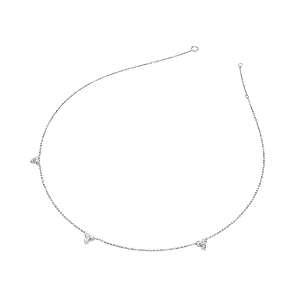 18K Celestial Star and Moon Diamond Necklace — 3D VIEW