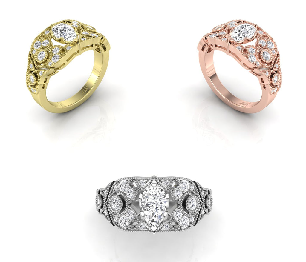 18K Bespoke Diamond Ring — 3 COLOR