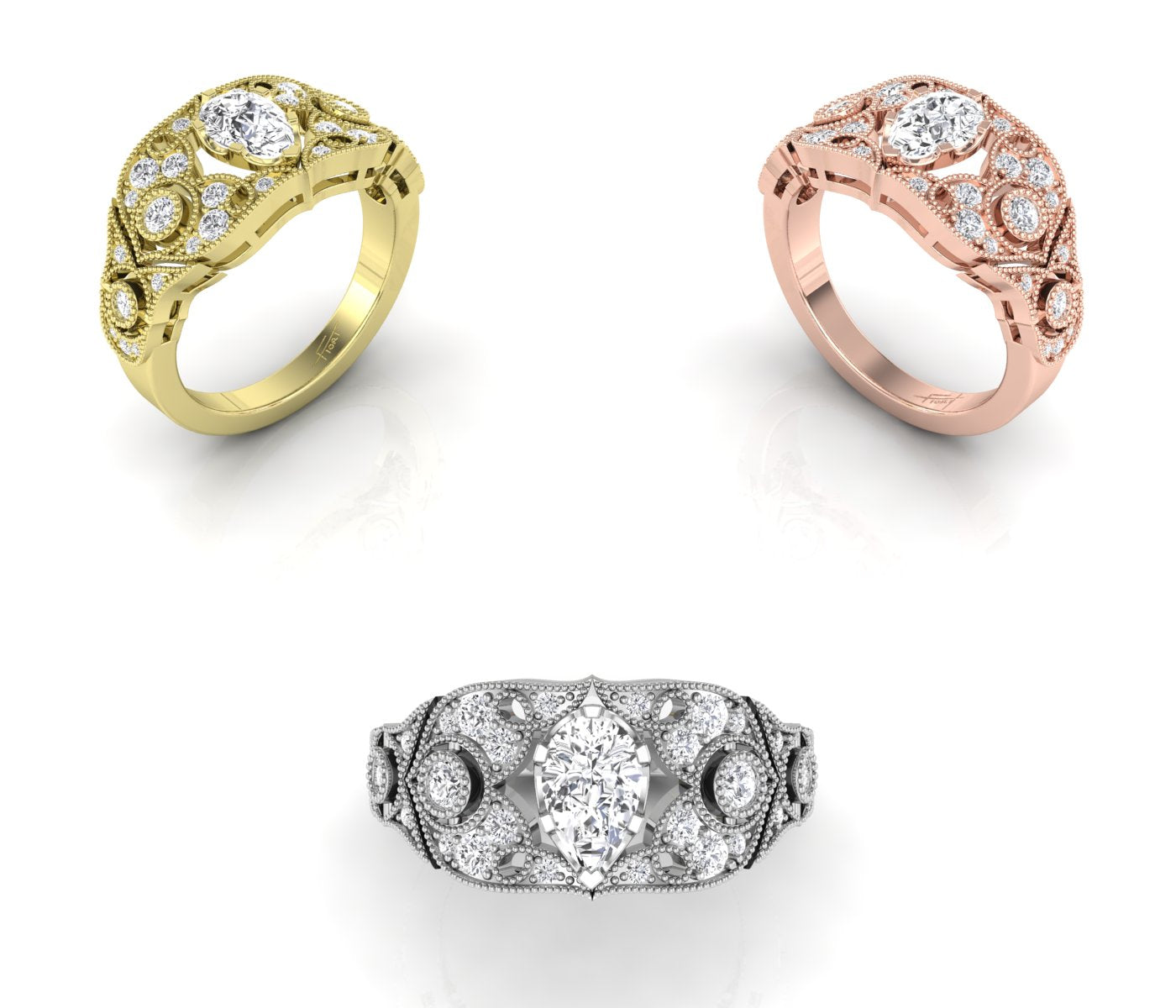 18K Bespoke Diamond Ring — 3 COLOR