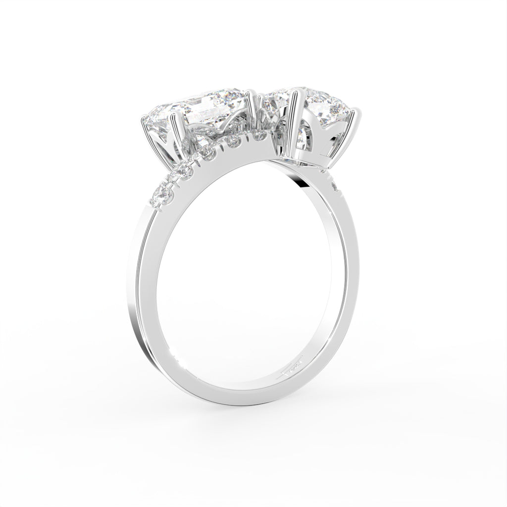 18K Bespoke Cushion Diamond Ring — 3D VIEW