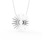 18K Sunburst Diamond Pendant — BACK