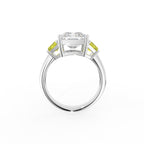 18K Trilogy Radiant Diamond Engagement Ring — FRONT
