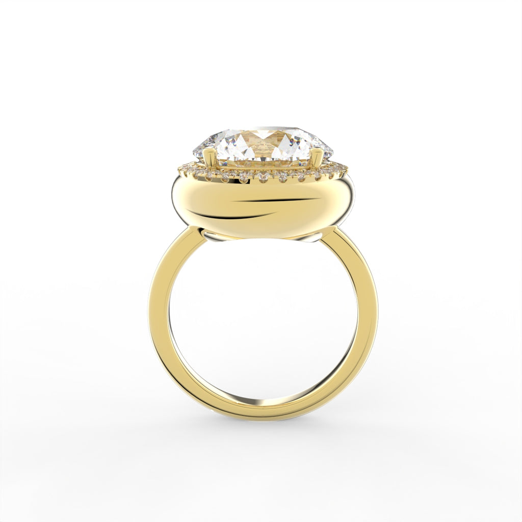 Sterling Silver Round Diamond Ring — FRONT/BACK