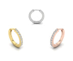 18K Diamond Hoop Earrings — 3 COLOR