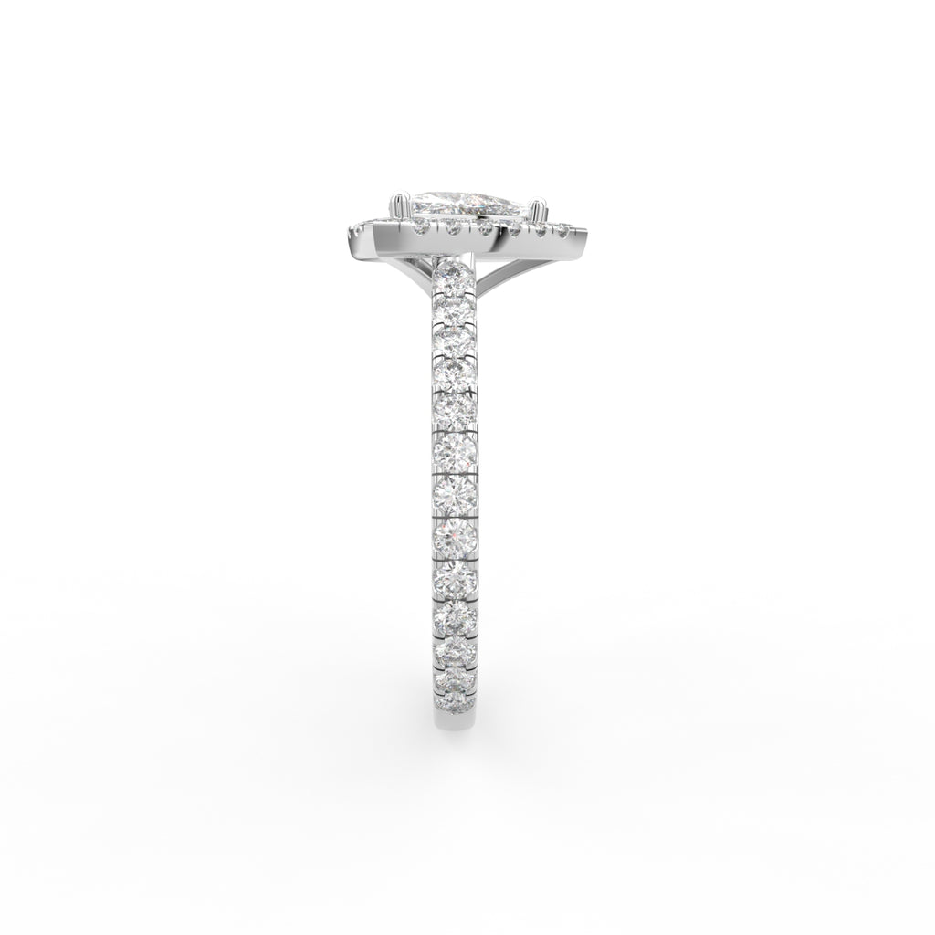 18K Halo Trillion Diamond Ring — SIDE