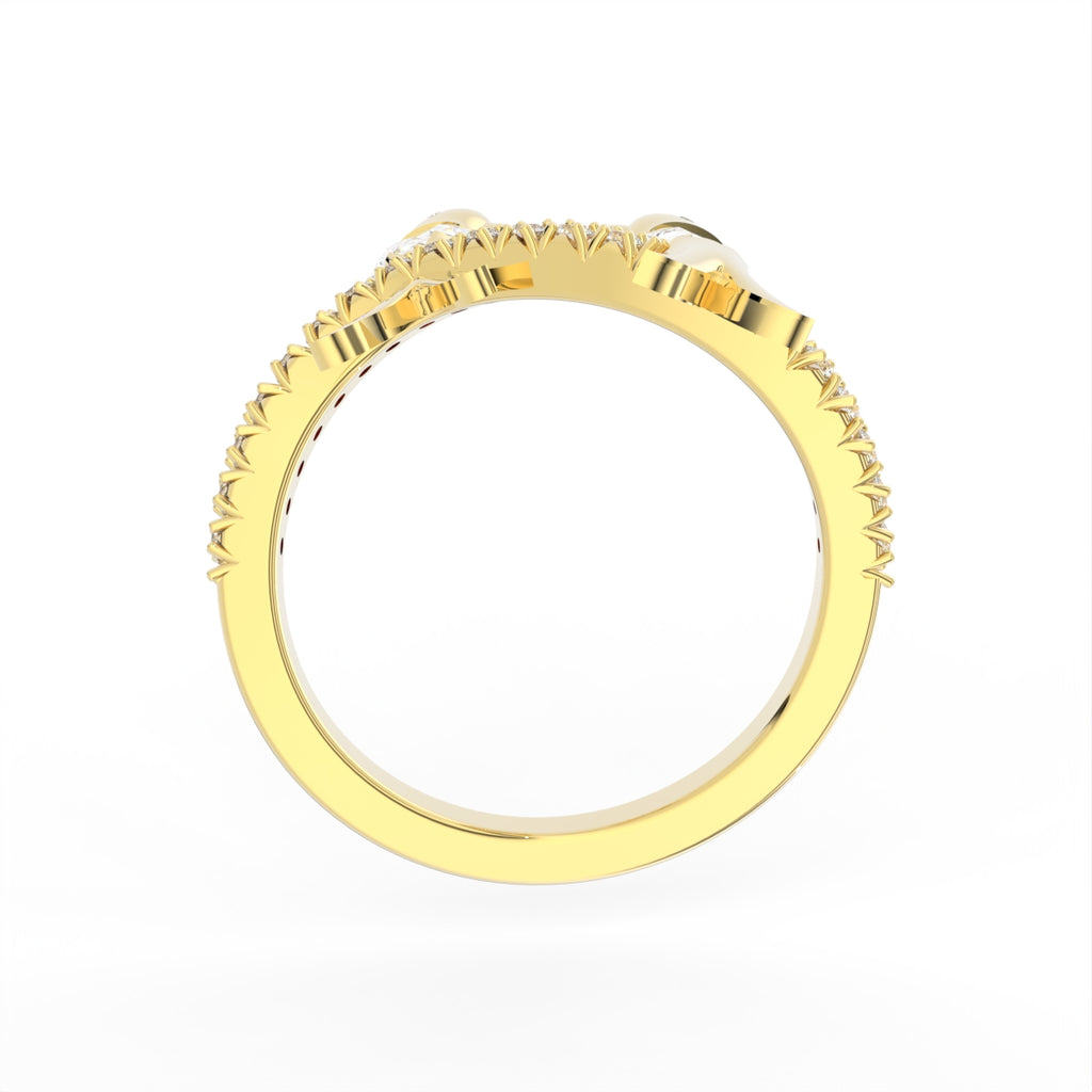 Sterling Silver Pear Diamond Ring — FRONT/BACK