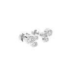 18K Bezel Round Diamond Earrings — 3D VIEW