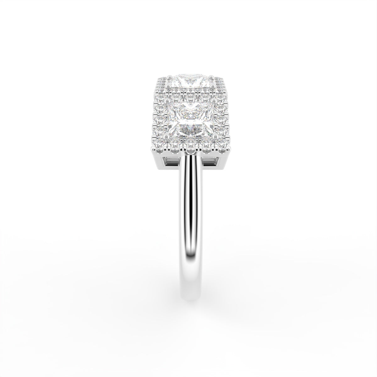 18K Bespoke Pave Diamond Ring — SIDE