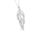 14K White Gold Floral Round Diamond Pendant — RIGHT
