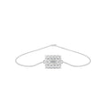 18K Gold Emerald Cut Halo Diamond Bracelet — TOP