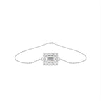 18K Gold Emerald Cut Halo Diamond Bracelet — TOP