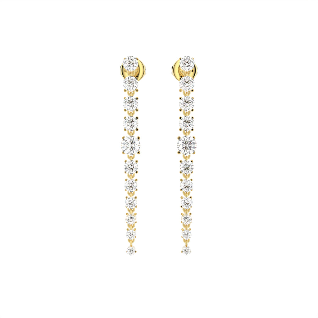 18K Round Diamond Drop Earrings — TOP