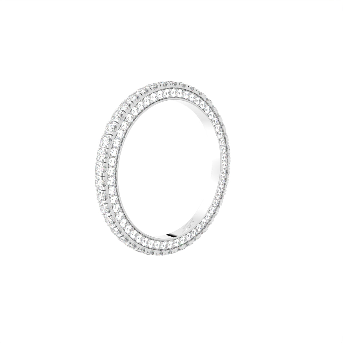 18K Eternity Round Diamond Ring — 3D VIEW