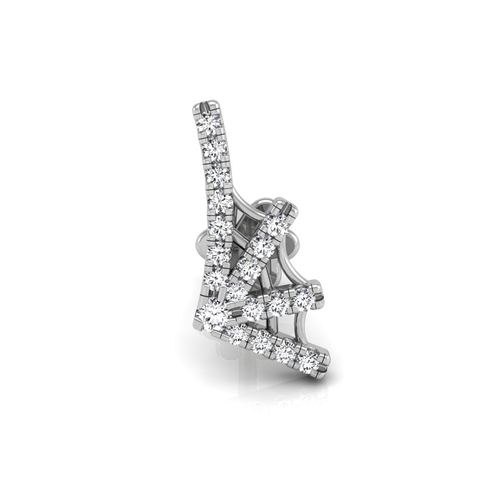 vimg:FJ2674|18K White Gold Web Round Diamond Earrings — TOP