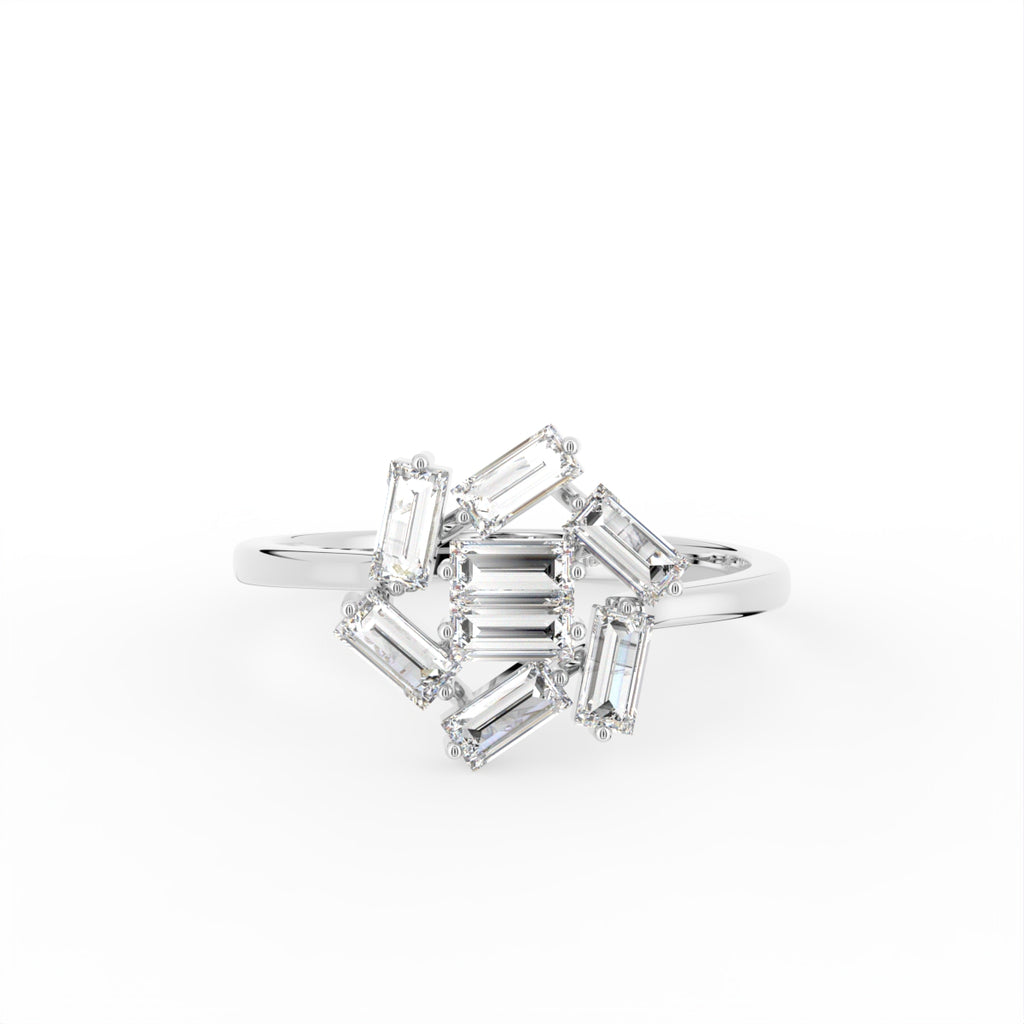 18K Bespoke Baguette Diamond Ring — TOP