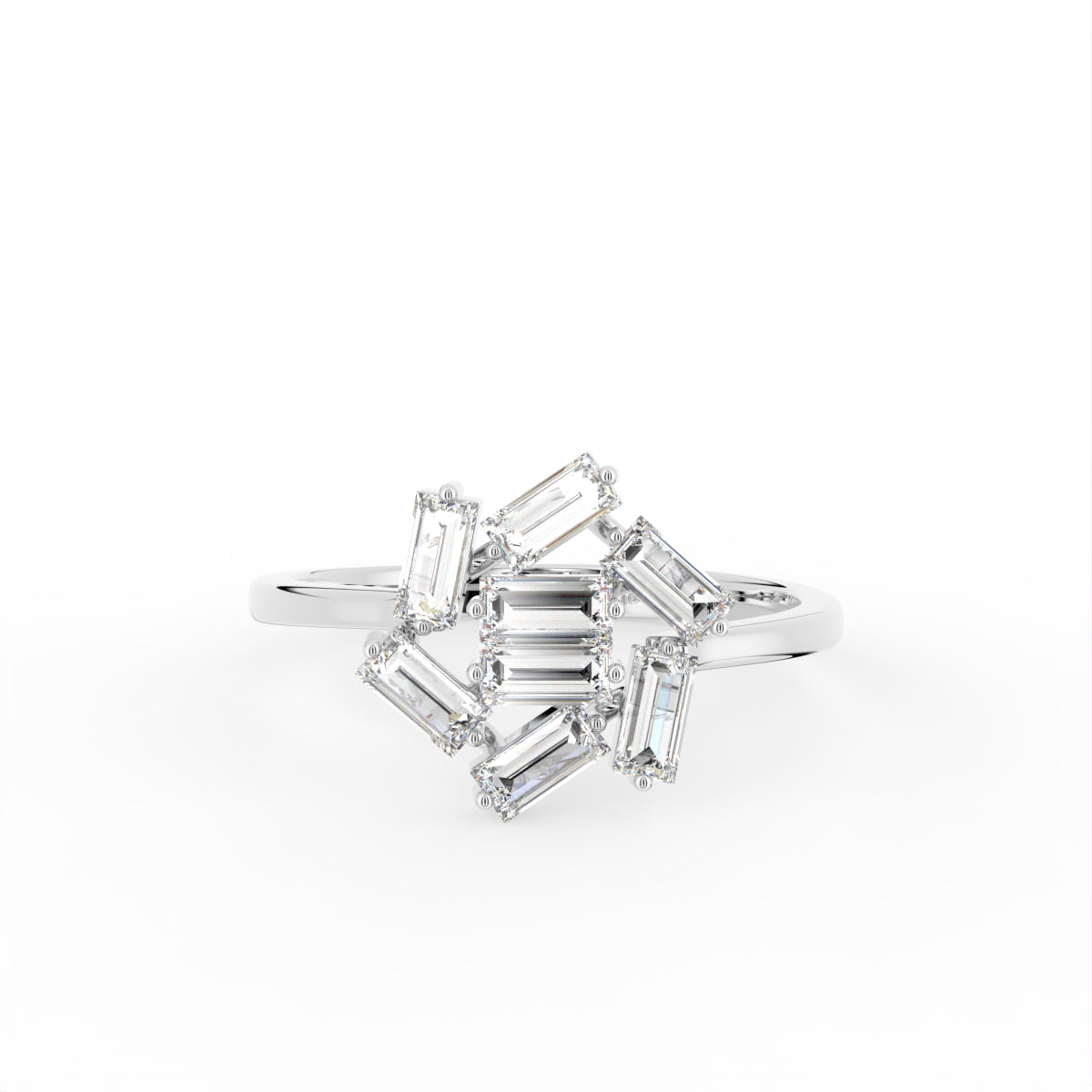 18K Bespoke Baguette Diamond Ring — TOP