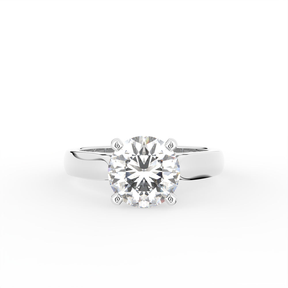 18K Solitaire Diamond Engagement Ring