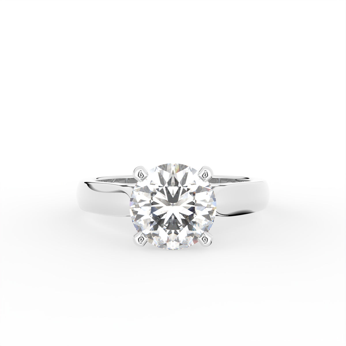 18K Solitaire Diamond Engagement Ring — TOP