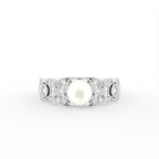18K Pearl Diamond Ring — TOP