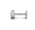 14K White Gold Round Diamond Stud Earrings — SIDE VIEW