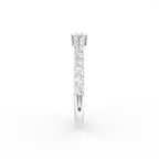 18K Shoulder Set Round Diamond Ring — SIDE