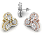 14K Pear Diamond Earrings — 3 COLOR