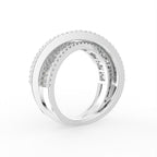 18K Baguette Diamond Statement Ring — 3D VIEW