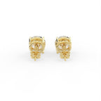 14K White Gold Solitaire Round Diamond Stud Earrings — BACK