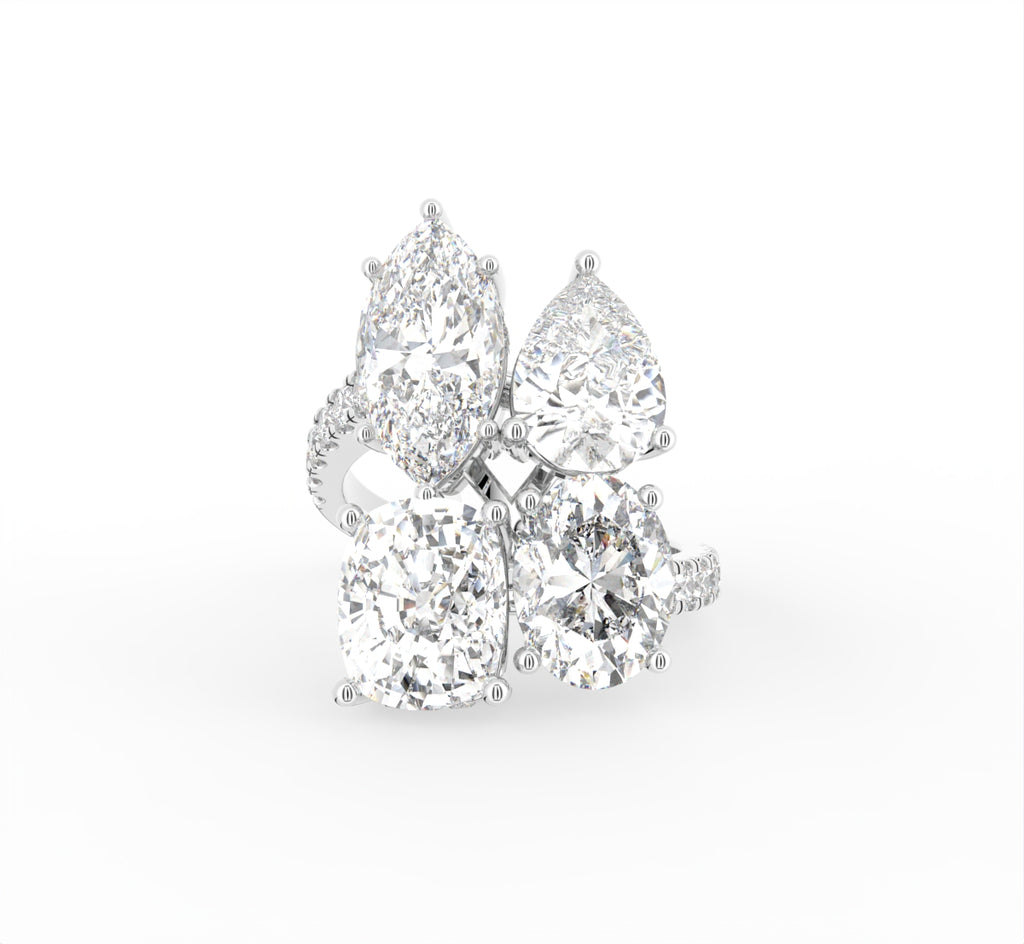 18K Cluster Diamond Ring — TOP